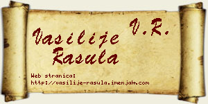 Vasilije Rašula vizit kartica